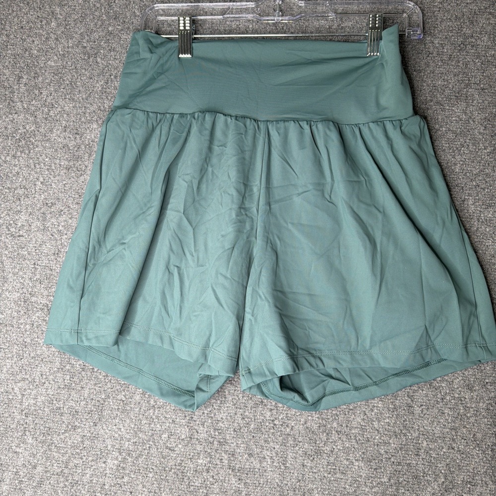 Halara SoftlyZero Airy Women's Green Athletic Shorts Size L Long